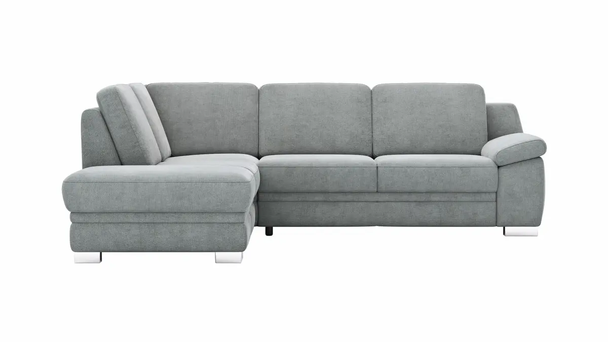 Ecksofa Tavira - Ecke links und 2,5-Sitzer rechts, Stoff, Grau