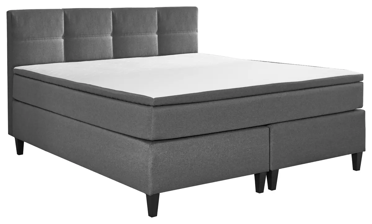 Boxspringbett- Liegefläche ca. 200x200 cm, Stoff, Silber