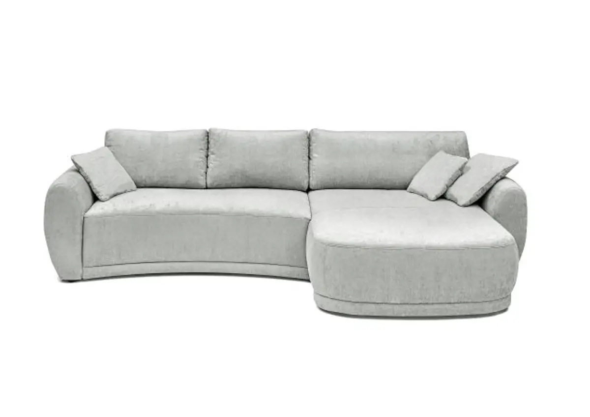 Ecksofa JOSUA - 3-Sitzer, Ecke rechts, Stoff, Hellgrau