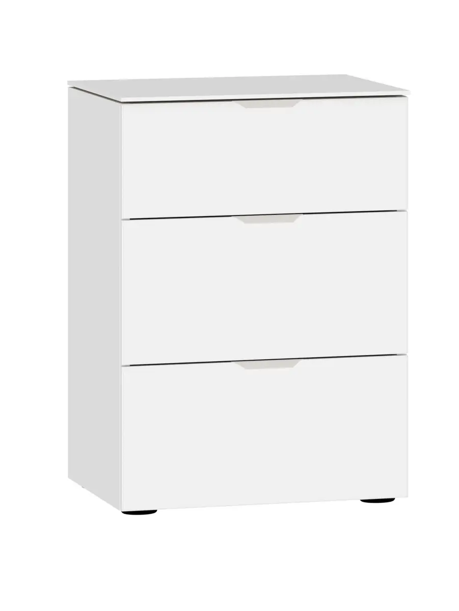 Nachtkommode JOIN IT- Glas, Cremeweiß, Weiß