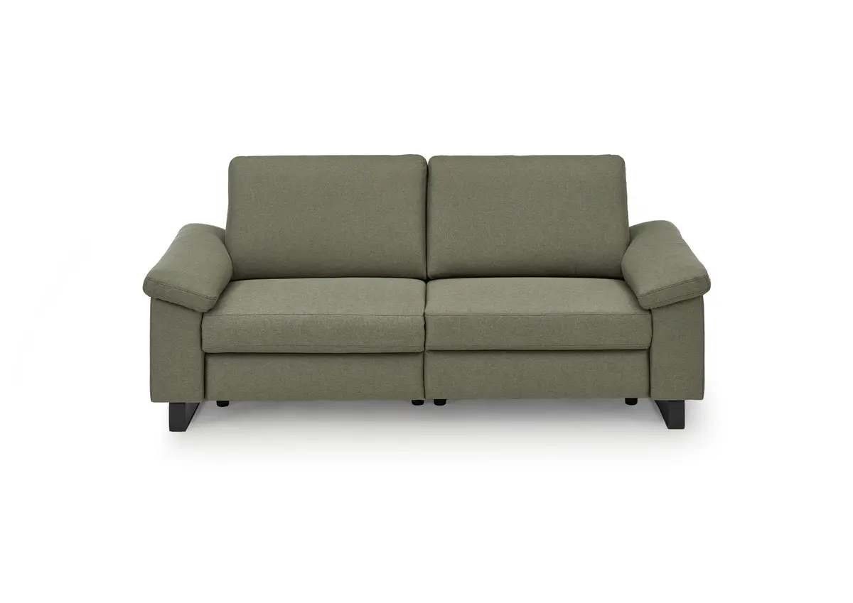 Sofa CALM PLUS 2.0 - 3-Sitzer, Relaxfunktion teilmotorisch inkl. Kopftstütze, Stoff, Olive
