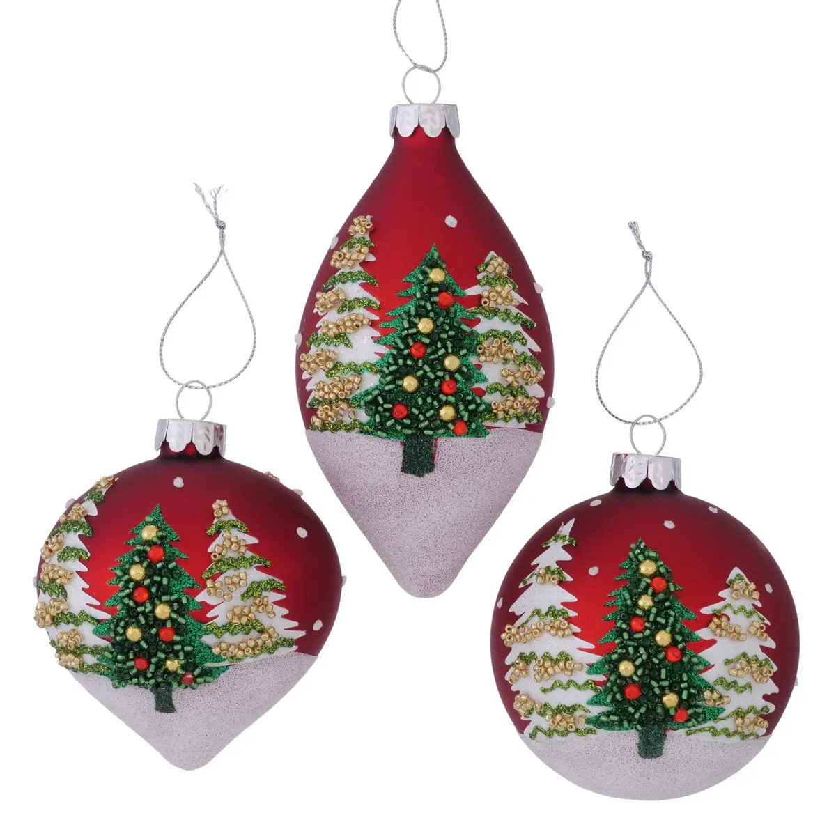 Glaskugel - Glas, DH ca. 8x14 cm