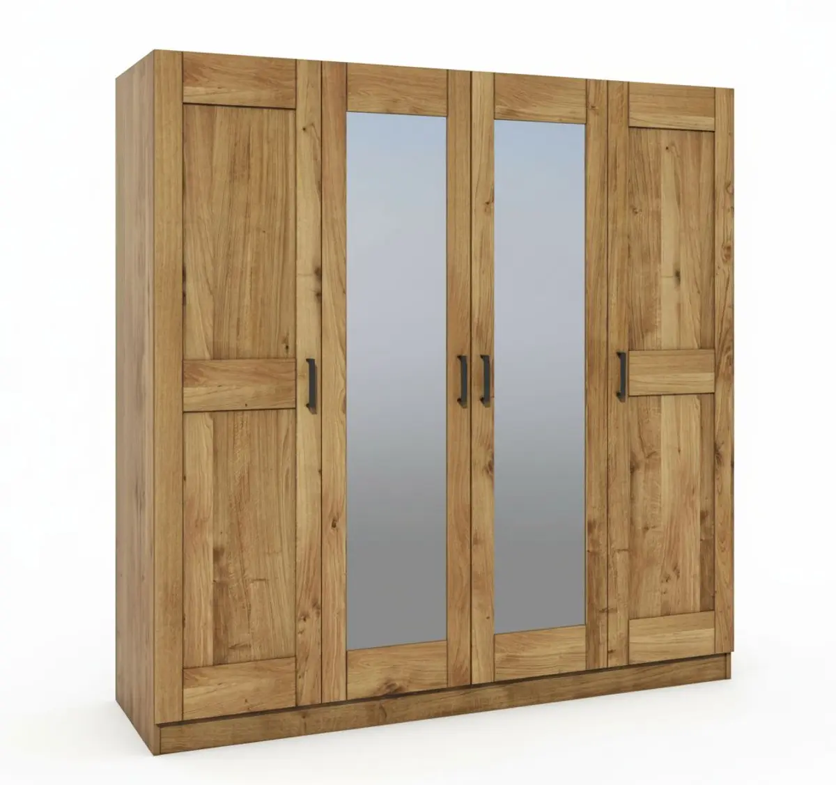 Drehtürenschrank- B ca. 202 cm, Eiche, Massiv, Geölt