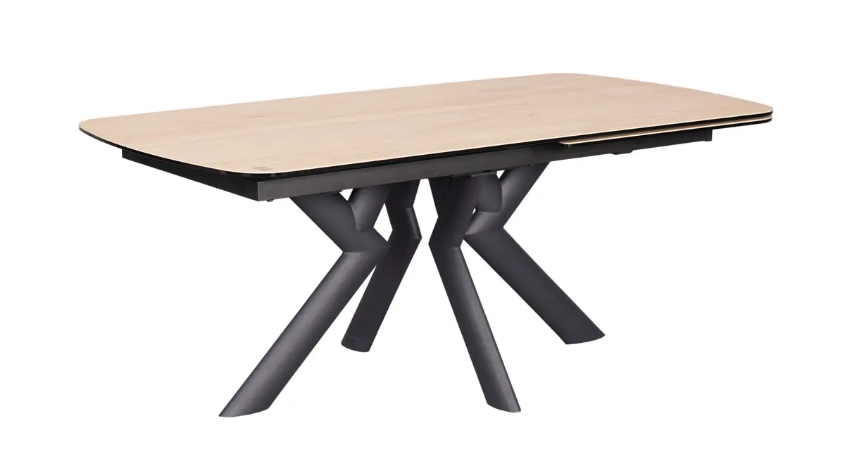 Esstisch MAXIE - ausziehbar, LB ca. 190x98 cm, Glaskeramik, Holzfarben