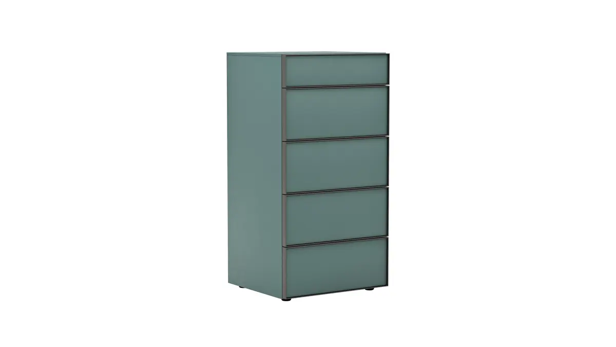 Kommode Loretto - BHT ca. 60x115x53 cm, Lack matt, Salbeigrün