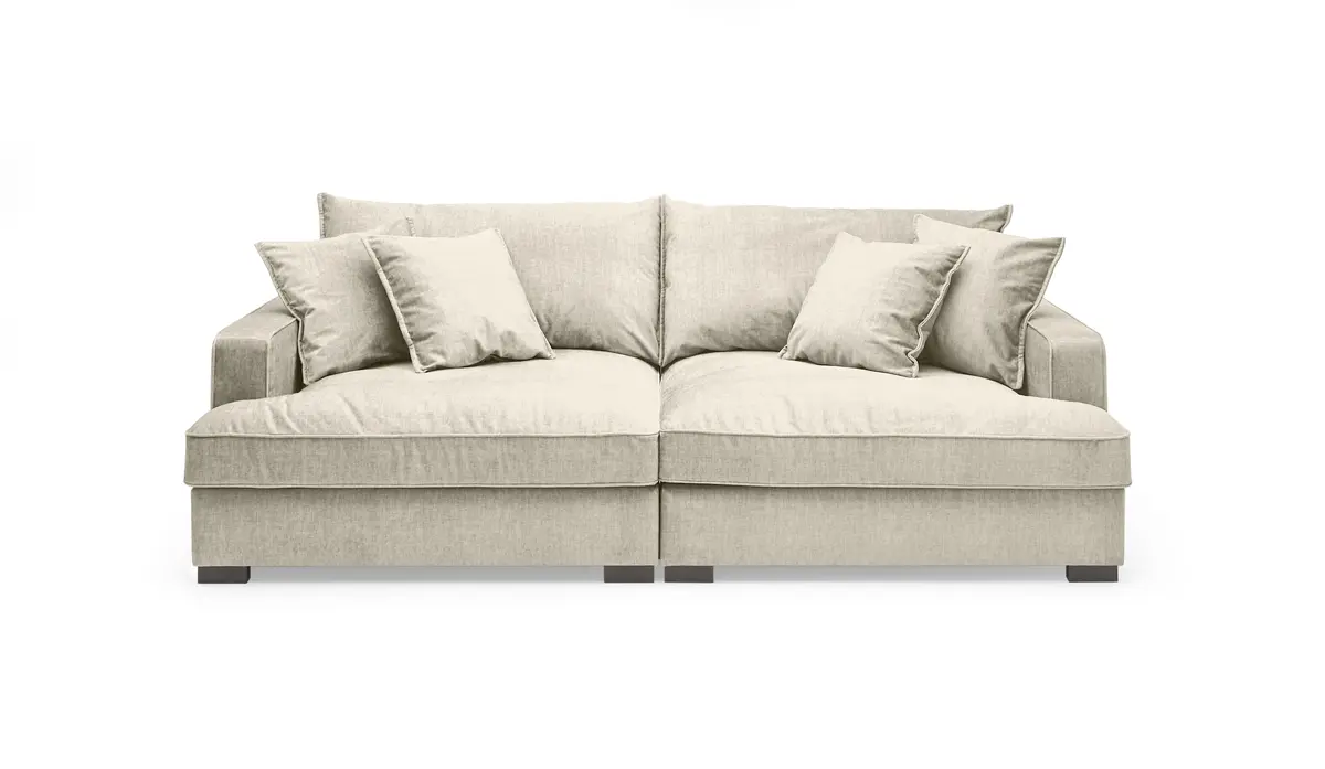 Megasofa - 2,5-Sitzer, Stoff, Creme