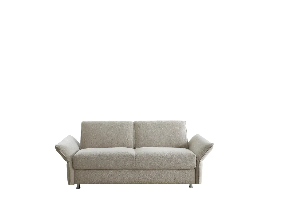 Schlafsofa - Armlehne verstellbar, Stoff, Hellgrau