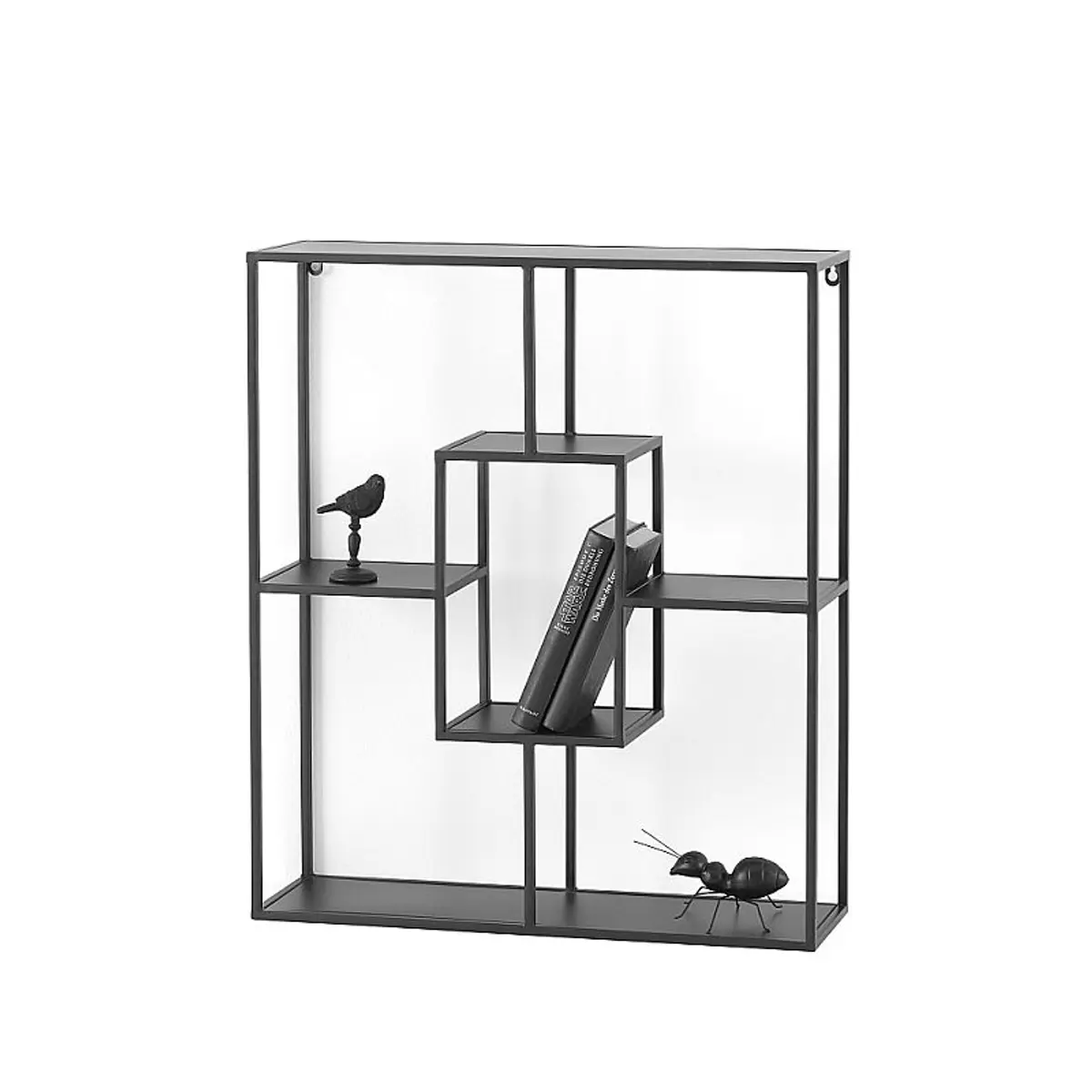 Wandregal- Metall, Schwarz, Lackiert