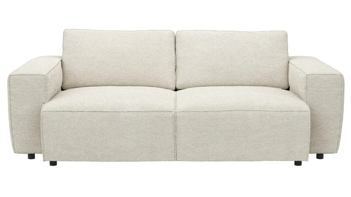 Bigsofa Lilaia - 3-Sitzer Tief, Stoff, Creme