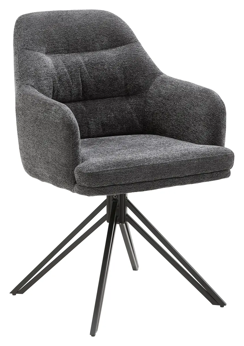 Armlehnstuhl - drehbar, Stoff, Anthrazit