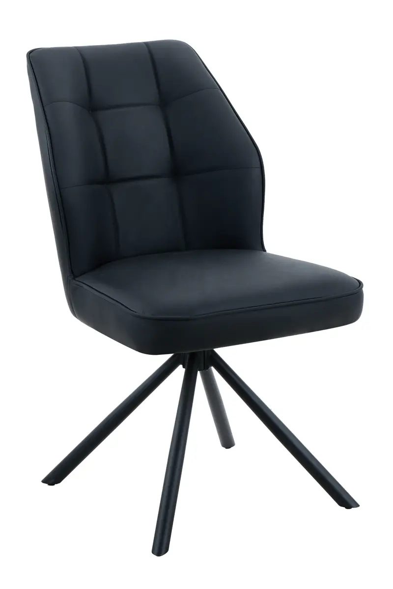 Stuhl - drehbar, Leder, Schwarz