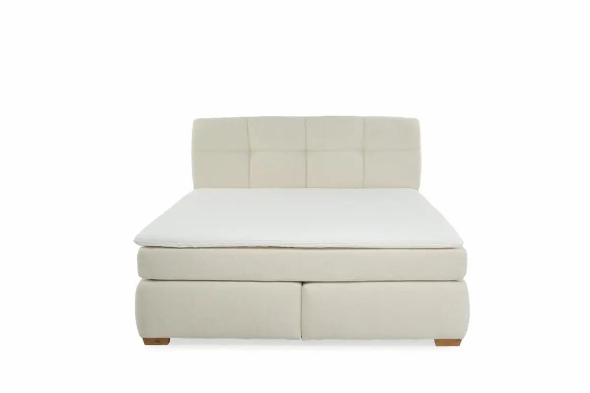Boxspringbett JORINA MIX- Liegefläche ca. 180x200 cm, Stoff, Creme
