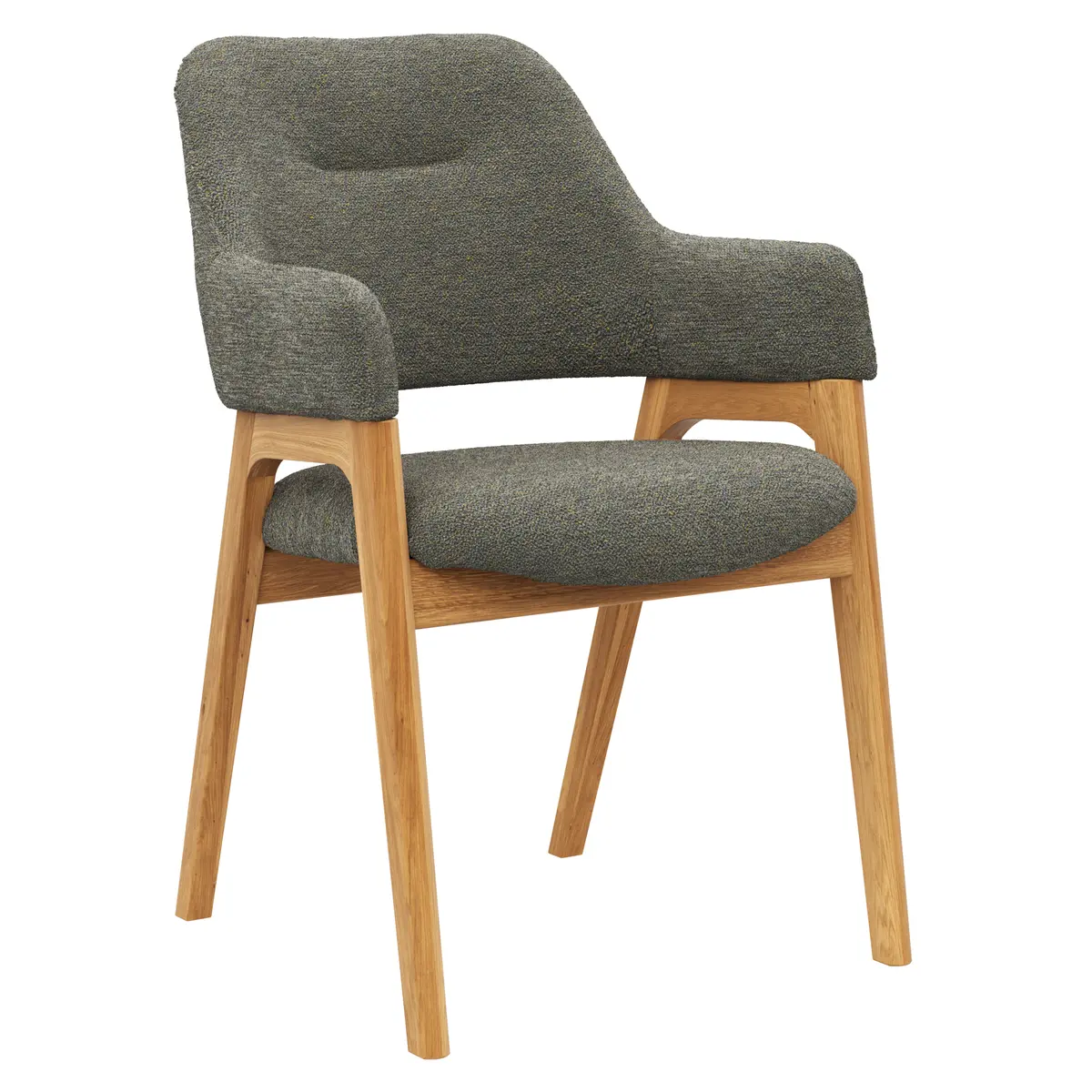 Armlehnstuhl Flore 1 - Stoff, Graugrün