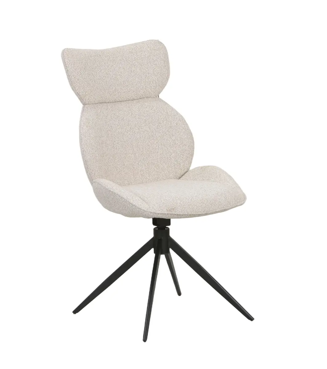 Stuhl MIRNA - drehbar, Stoff, Beige