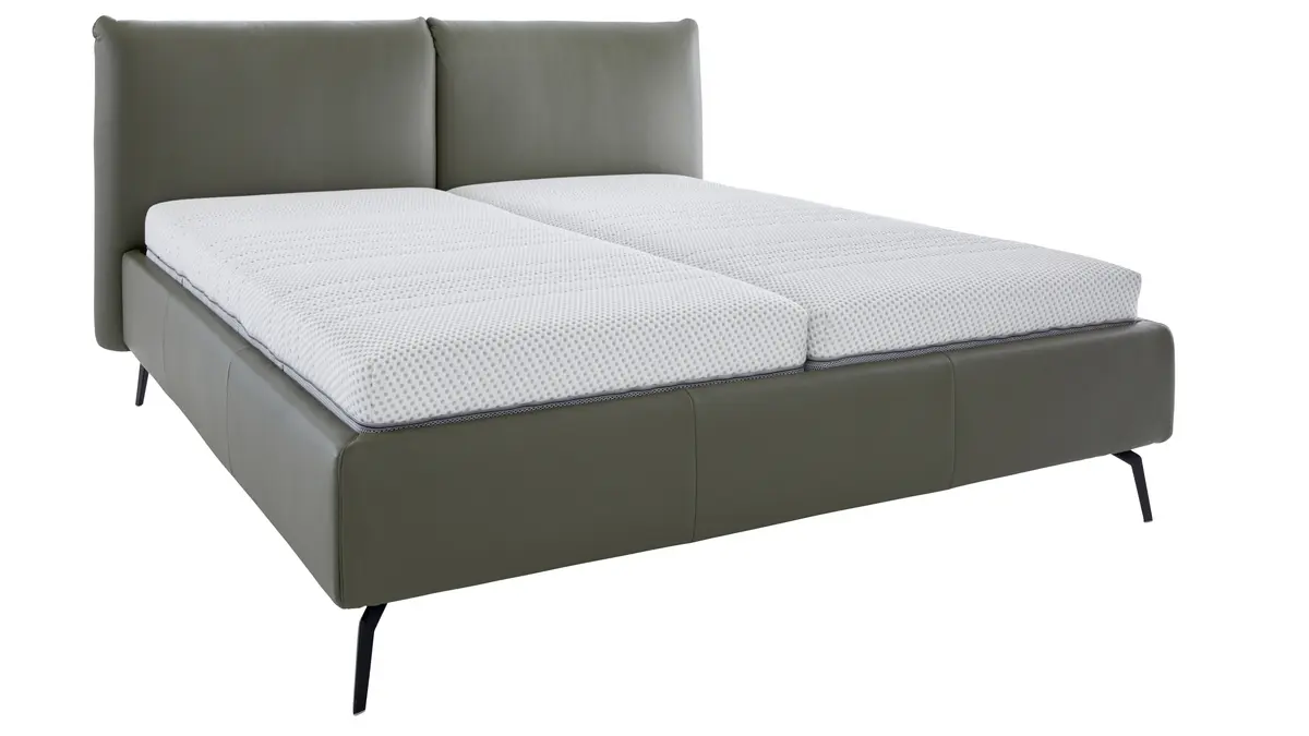 Polsterbett Delia - Liegefläche ca. 180x200 cm, Leder Olive