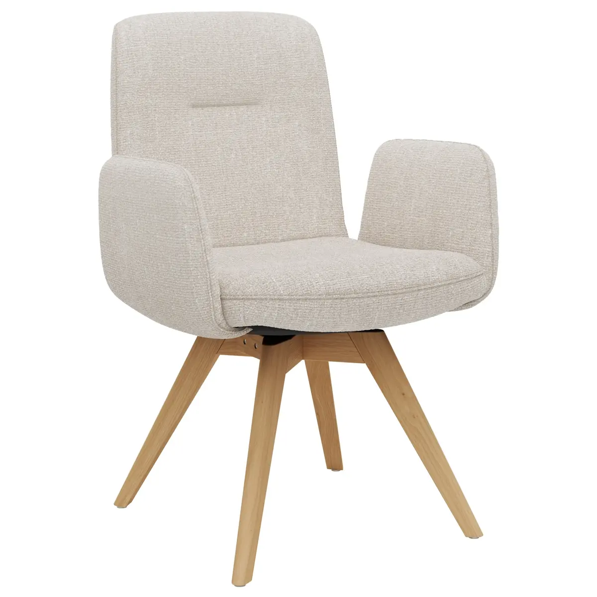 Armlehnstuhl Kamari - Stoff, Beige