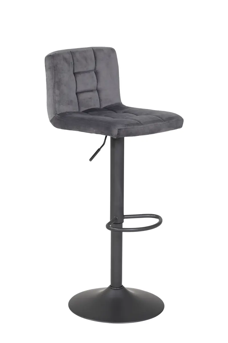 Barhocker - höhenverstellbar, Stoff, Grau