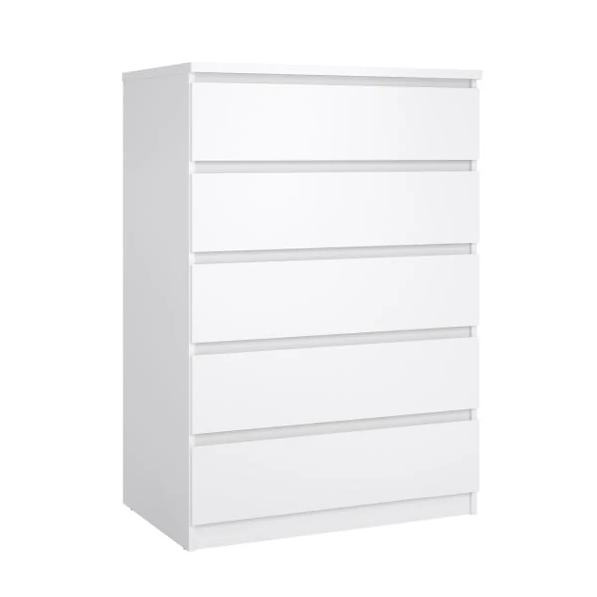 Kommode - B ca. 77 cm, Weiß Hochglanz