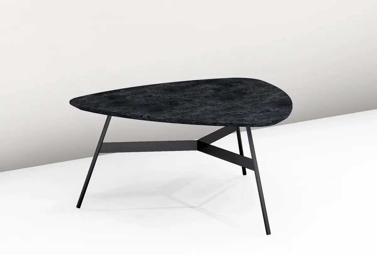 Couchtisch - LBH ca. 87x90x35 cm, Keramik Anthrazit