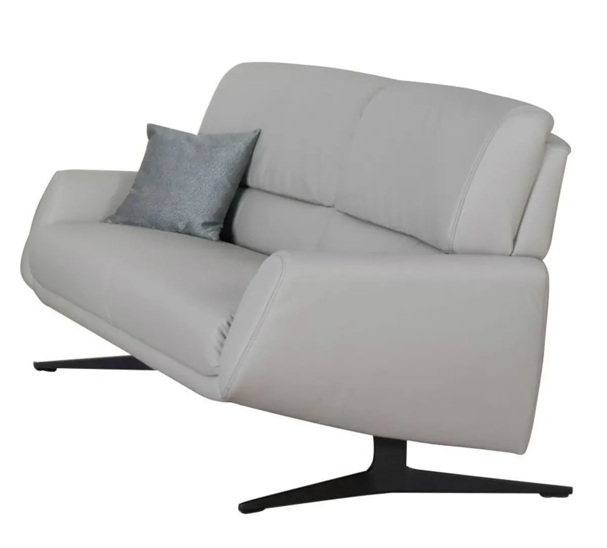 Sofa - 2,5-Sitzer, Leder, Silbergrau