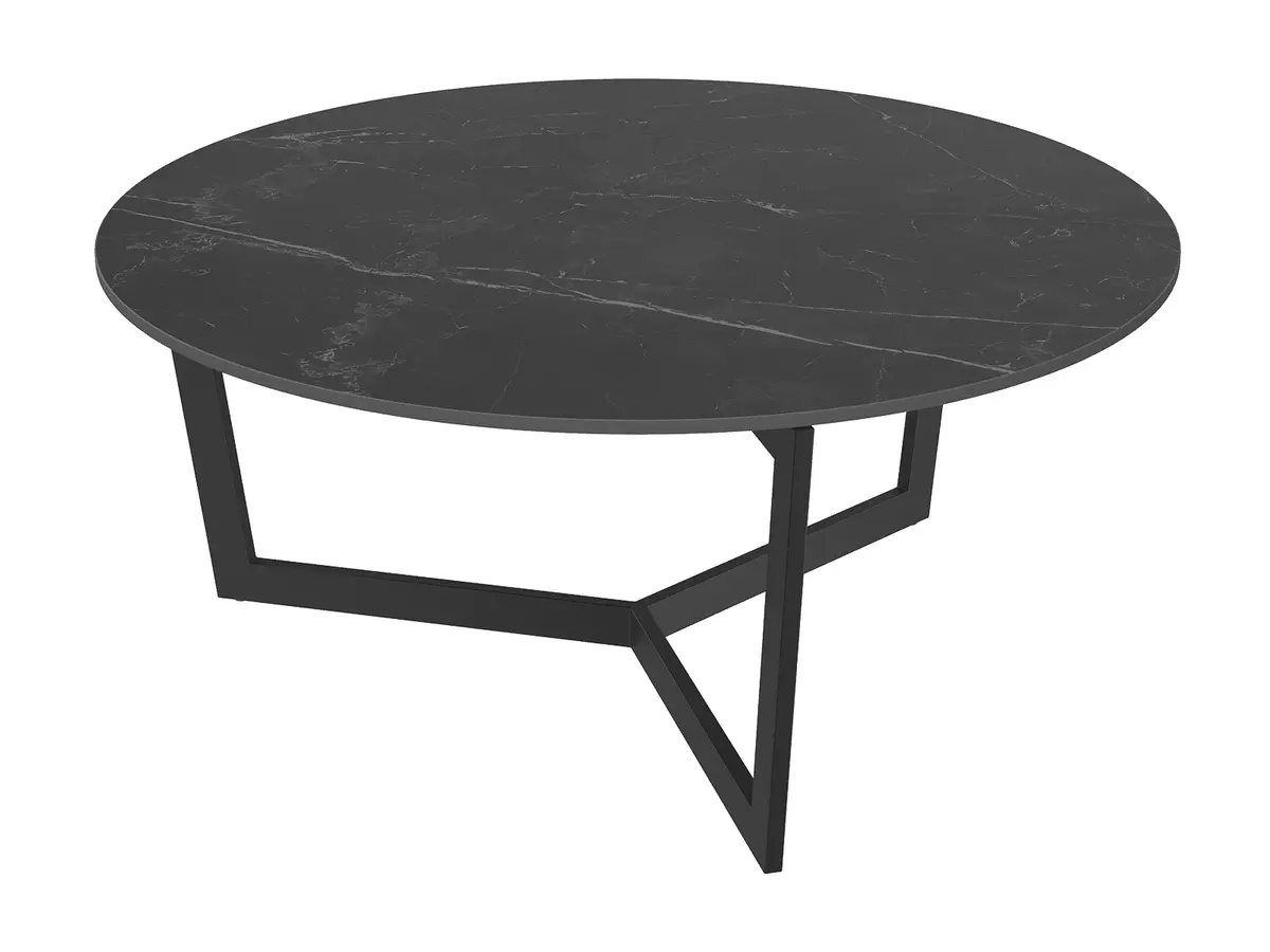 Couchtisch - LBH ca. 90x90x40 cm, Keramik, Schwarz