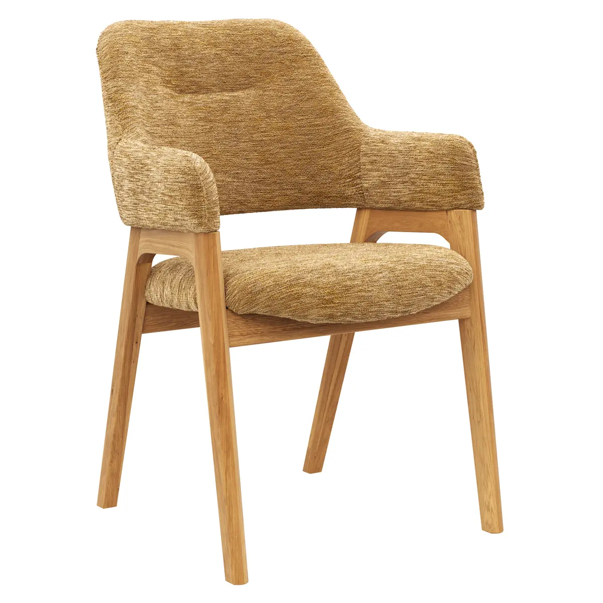 Armlehnstuhl Flore 1 - Stoff, Curry