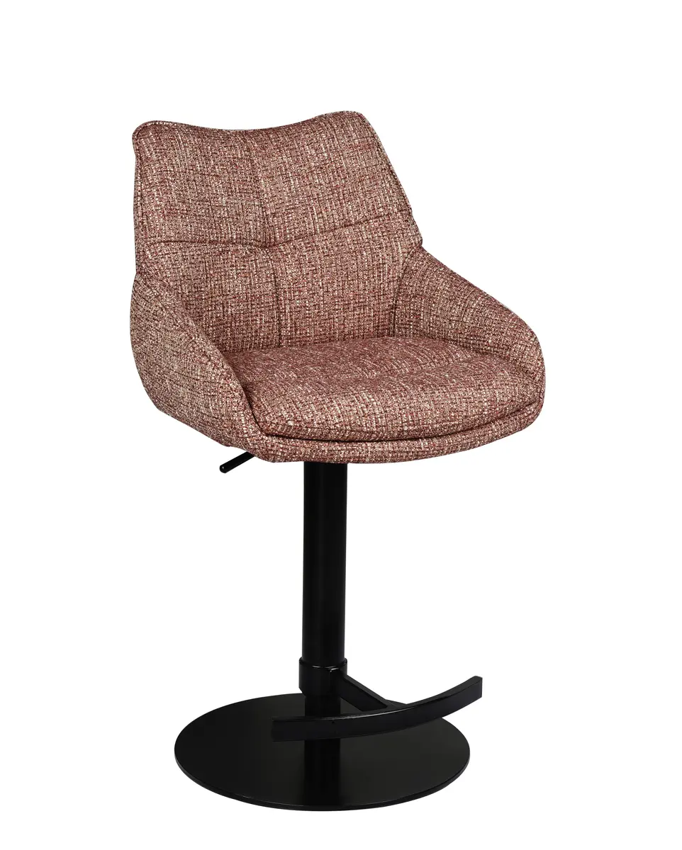 Barhocker MATTEA - drehbar, höhenverstellbar, Stoff, Bordeaux