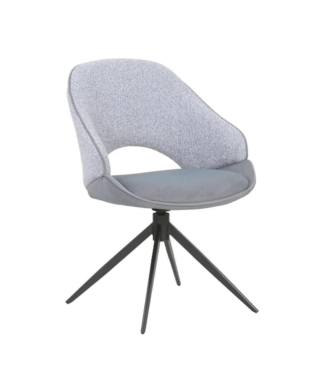 Stuhl MERIEM - drehbar, Stoff, Grau