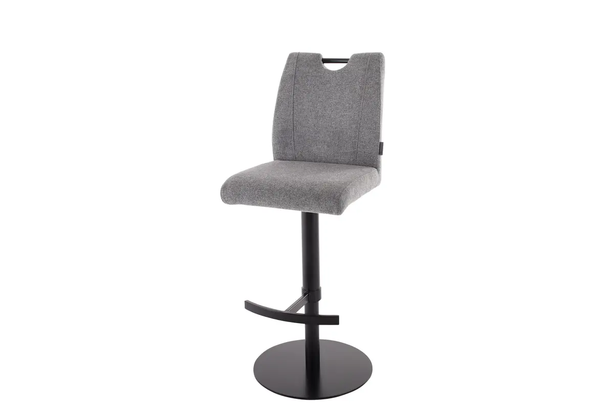 Barhocker MICHI - höhenverstellbar, Stoff, Grau