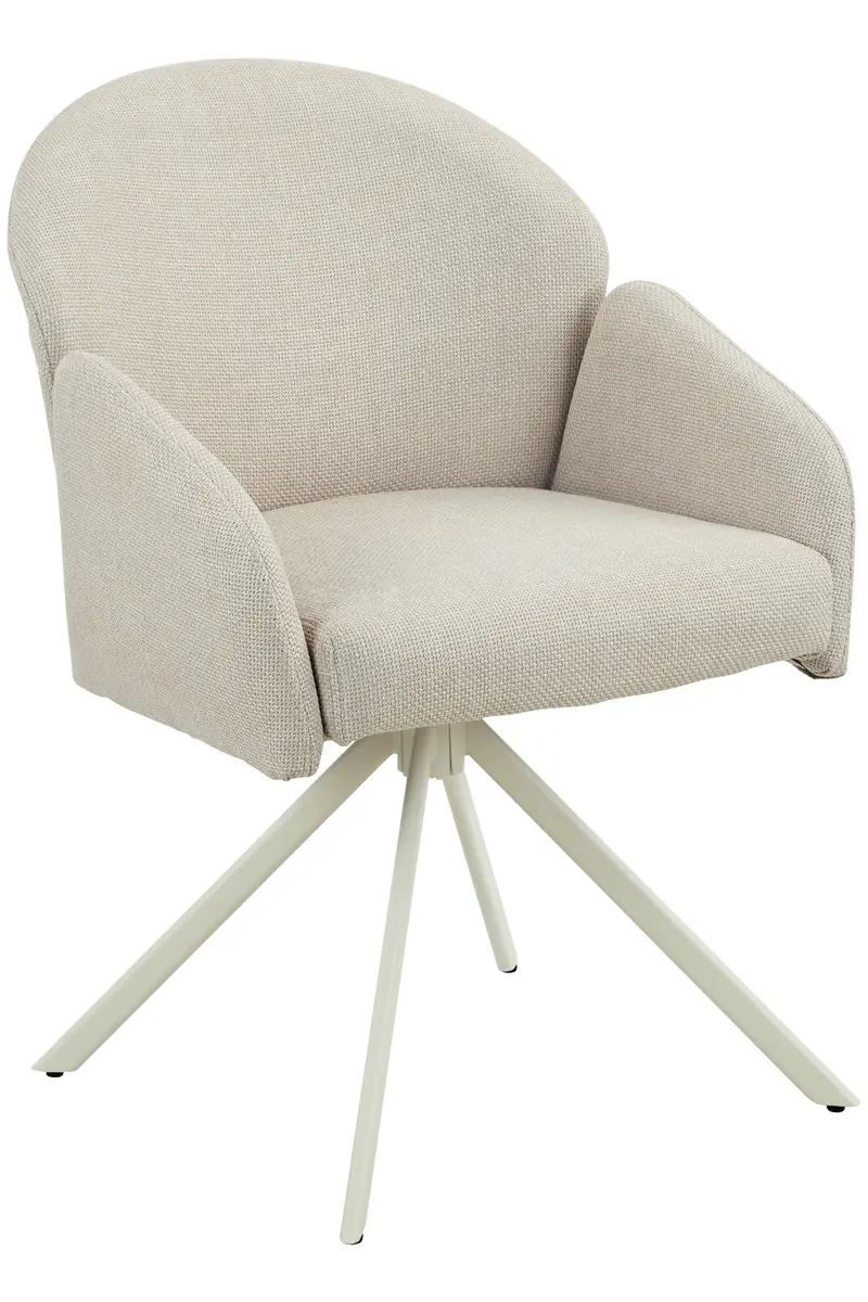 Armlehnstuhl - drehbar, Stoff, Beige-Creme