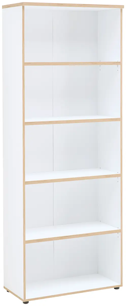Büroregal - B ca. 75 cm, Weiß, Artisan Eiche Nachbildung