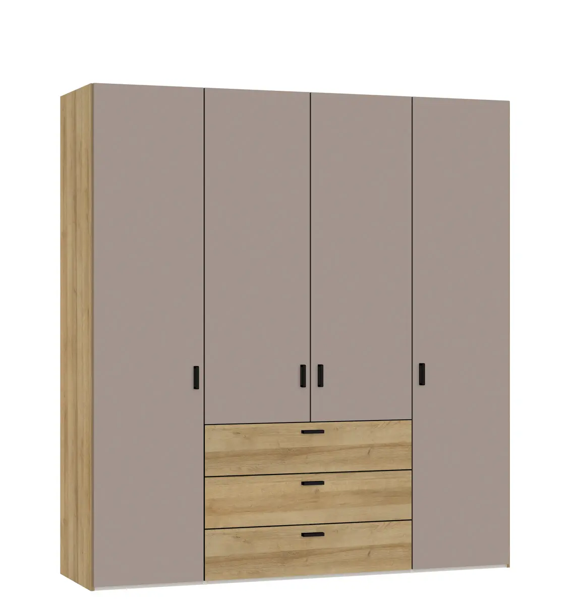 Drehtürenschrank JOIN IT- B ca. 202 cm, Eiche Dekor, Nougat