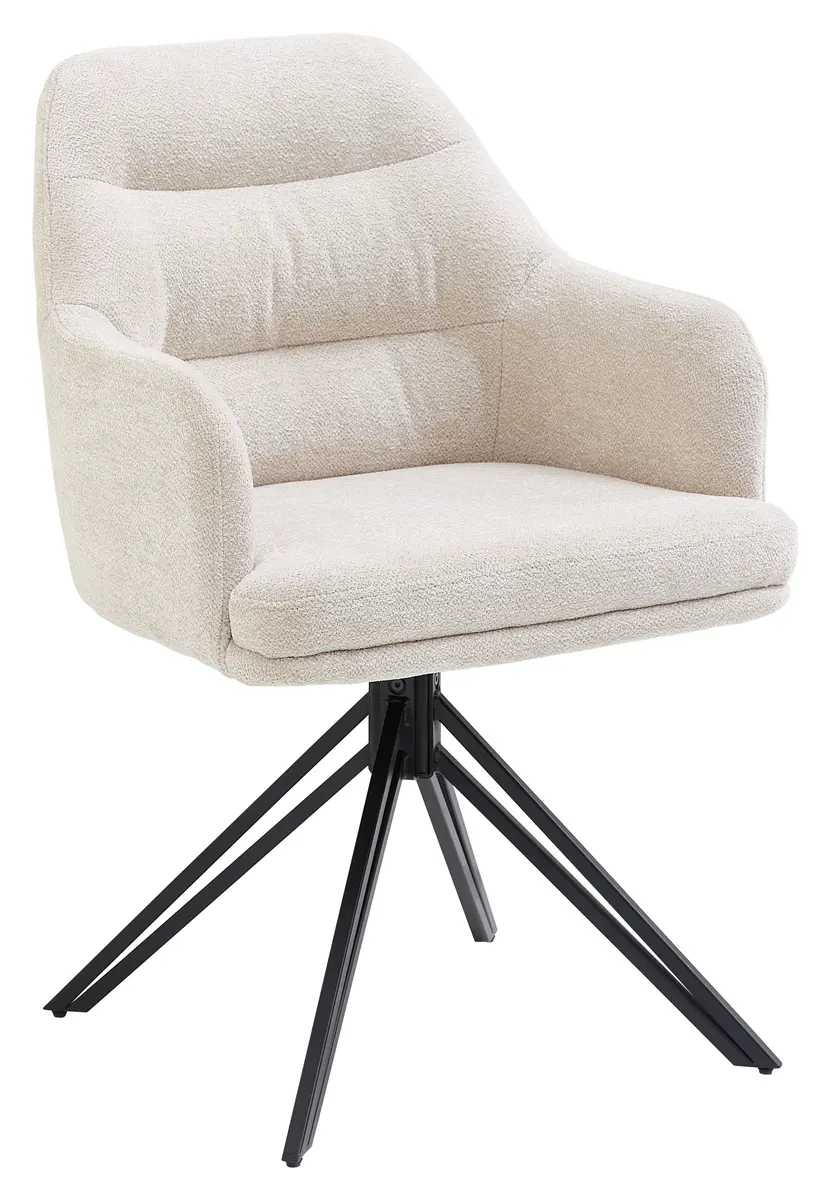 Armlehnstuhl - drehbar, Stoff, Beige