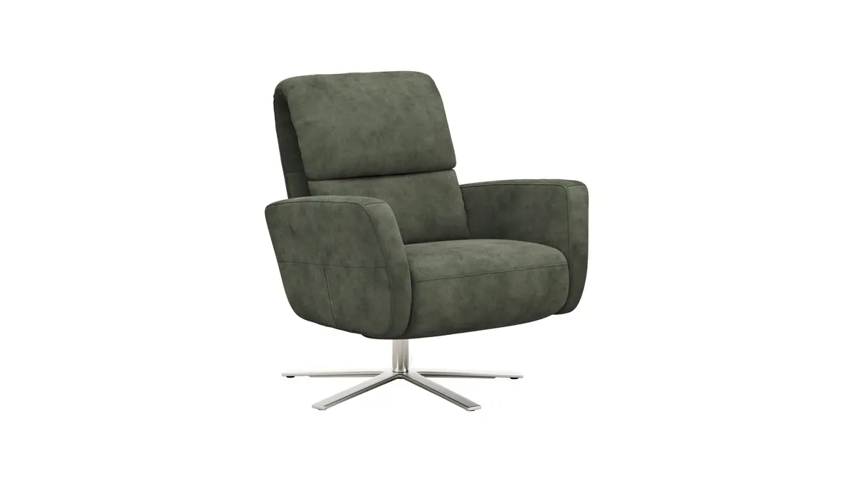 Drehsessel Lotta -Größe L, inkl. Relaxfunktion, Stoff, Olive