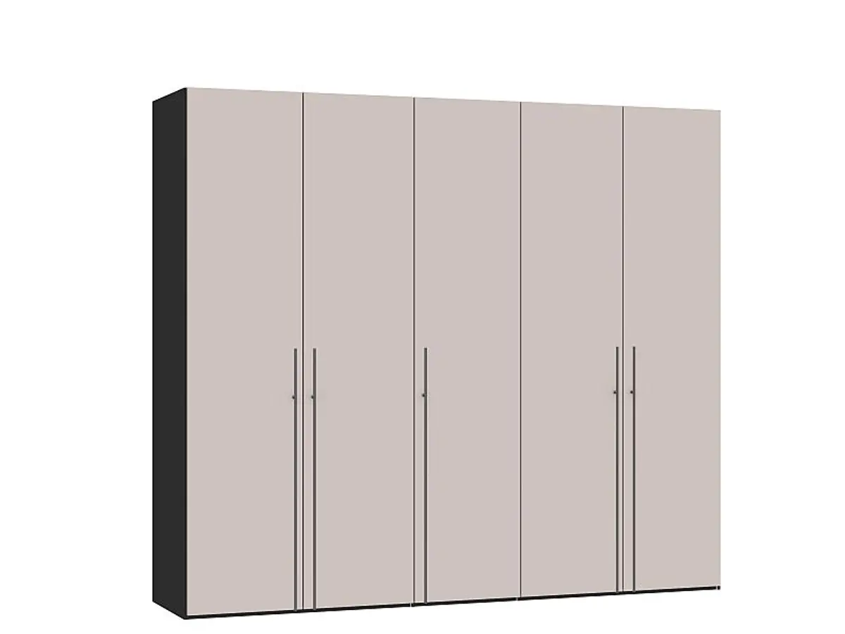 Drehtürenschrank JOIN IT- B ca. 252 cm., Schwarz, Glas, Rose