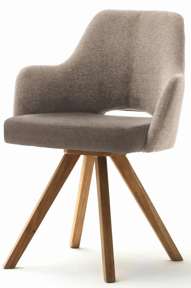 Schalenstuhl MIXIE - Rückstellfunktion, Stoff, Cappuccino