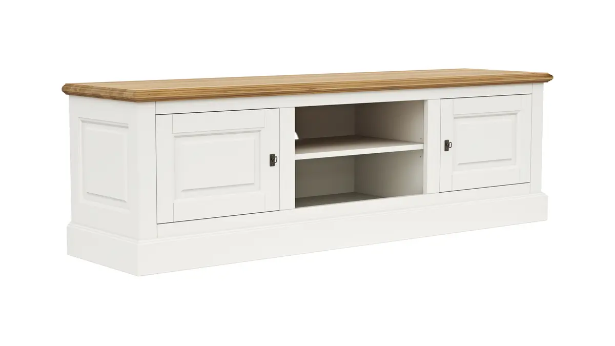 TV-Board Louisiana - teilmassiv, Weiß