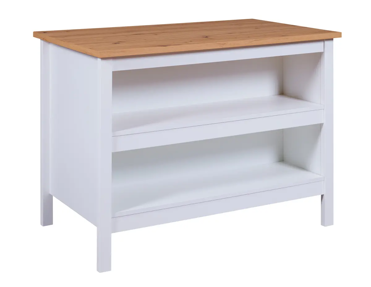 Bartisch - LB ca. 124x75 cm, Weiß, Artisan Eiche Nachbildung