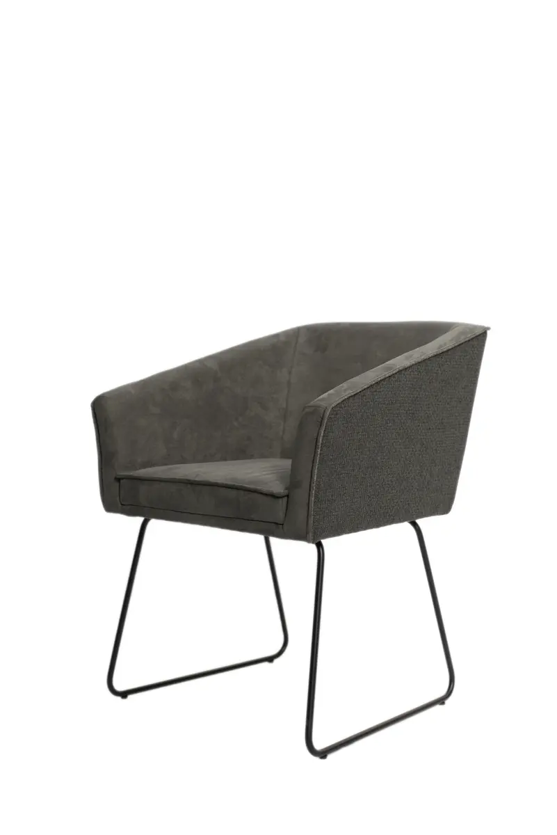 Armlehnstuhl - Stoff, Graubraun