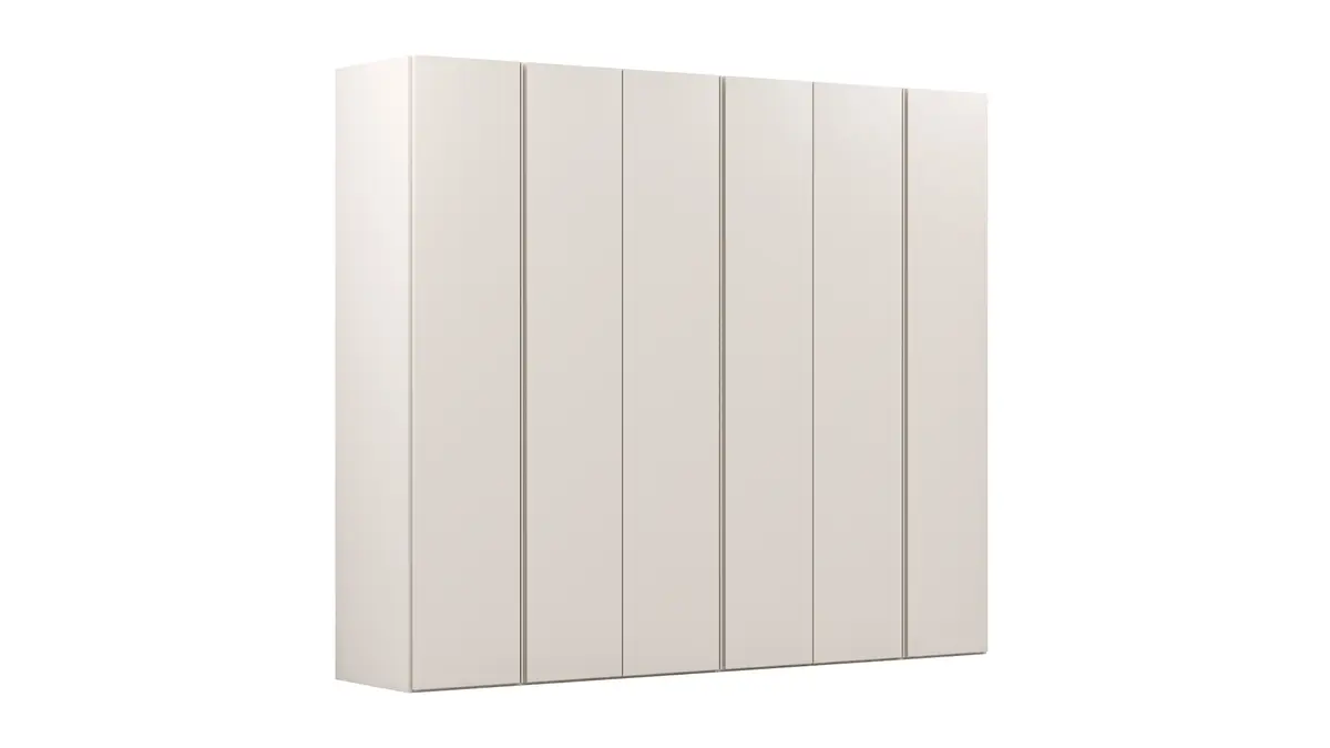 Drehtürenschrank Loretto - B ca. 280 cm, Melamin, Perlmutt