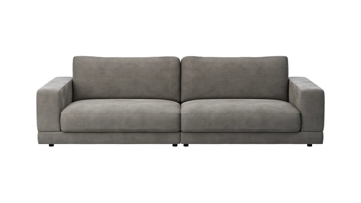 Sofa Juni - 3-Sitzer, Cord, Dunkelgrau