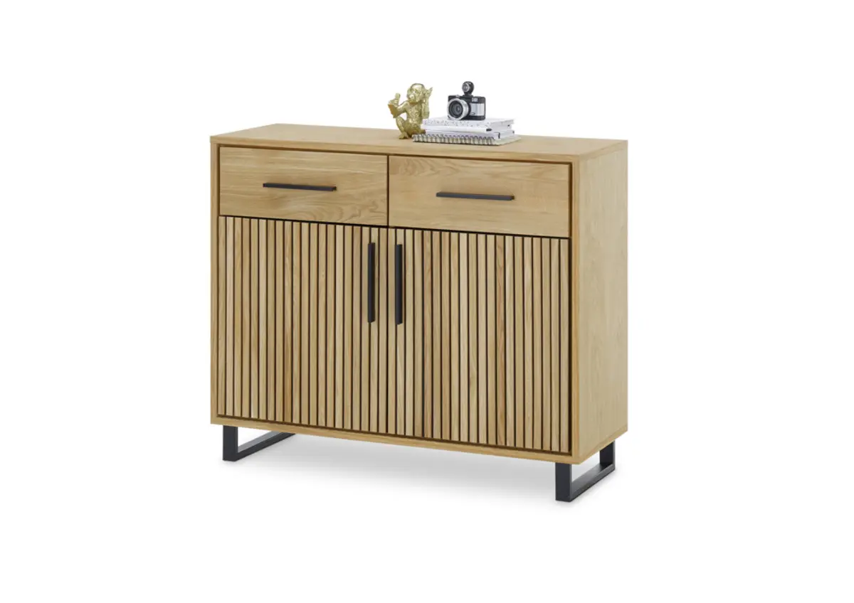 Kommode- Eiche furniert Akustikpaneeloptik