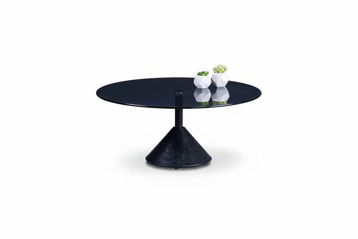 Couchtisch - Ø/H ca. 80x40 cm, Grau, Schwarz