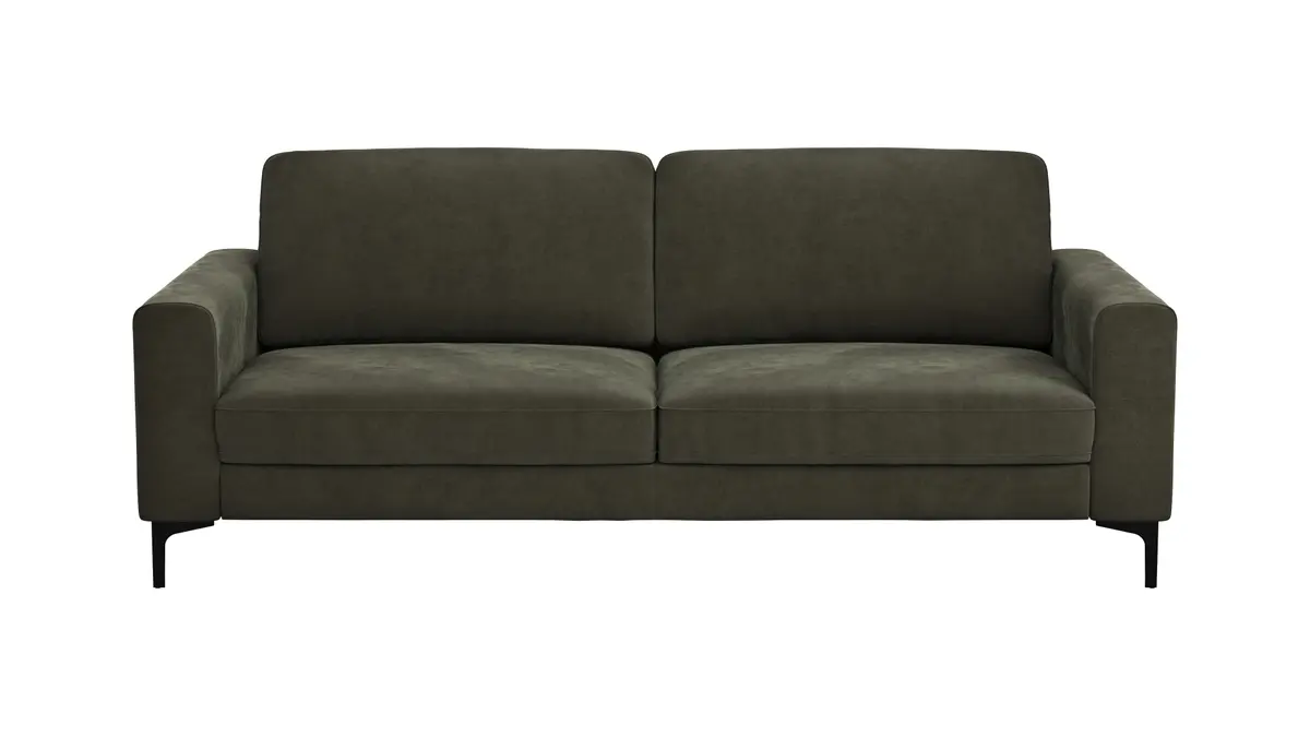 Sofa Oviedo - 3-Sitzer, Stoff, Braungrün