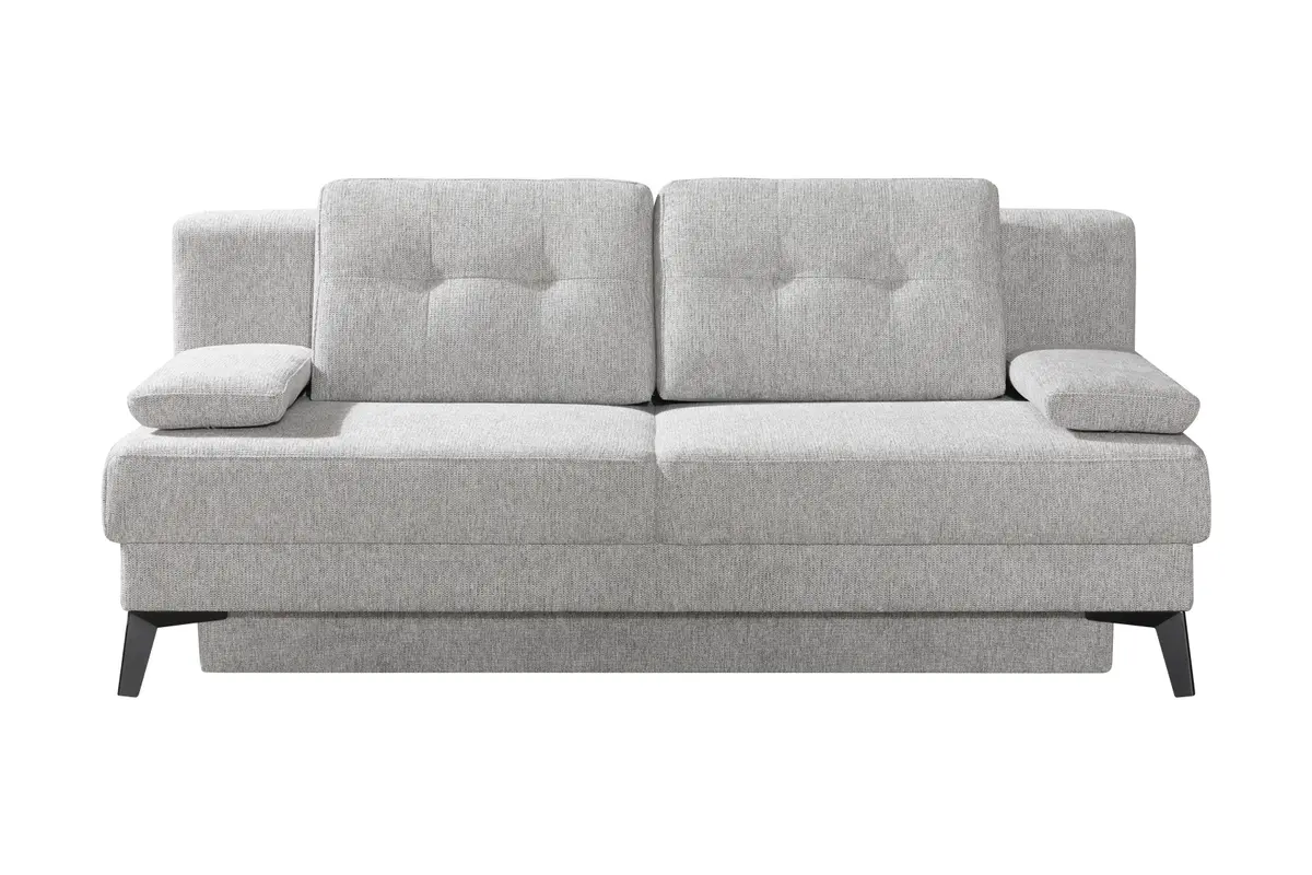 Querschläfer - Schlaffunktion mit Bettkasten, Stoff, Hellgrau