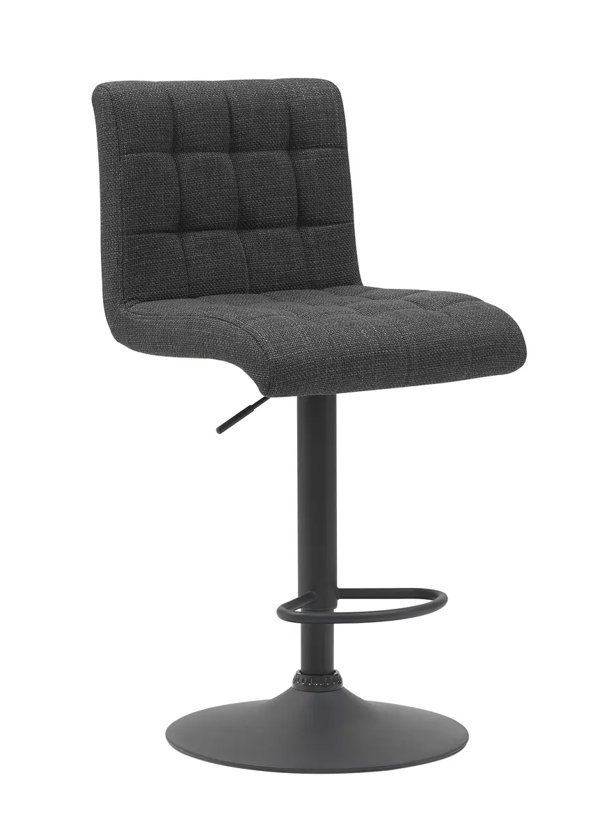 Barhocker - drehbar, höhenverstellbar, Stoff, Anthrazit