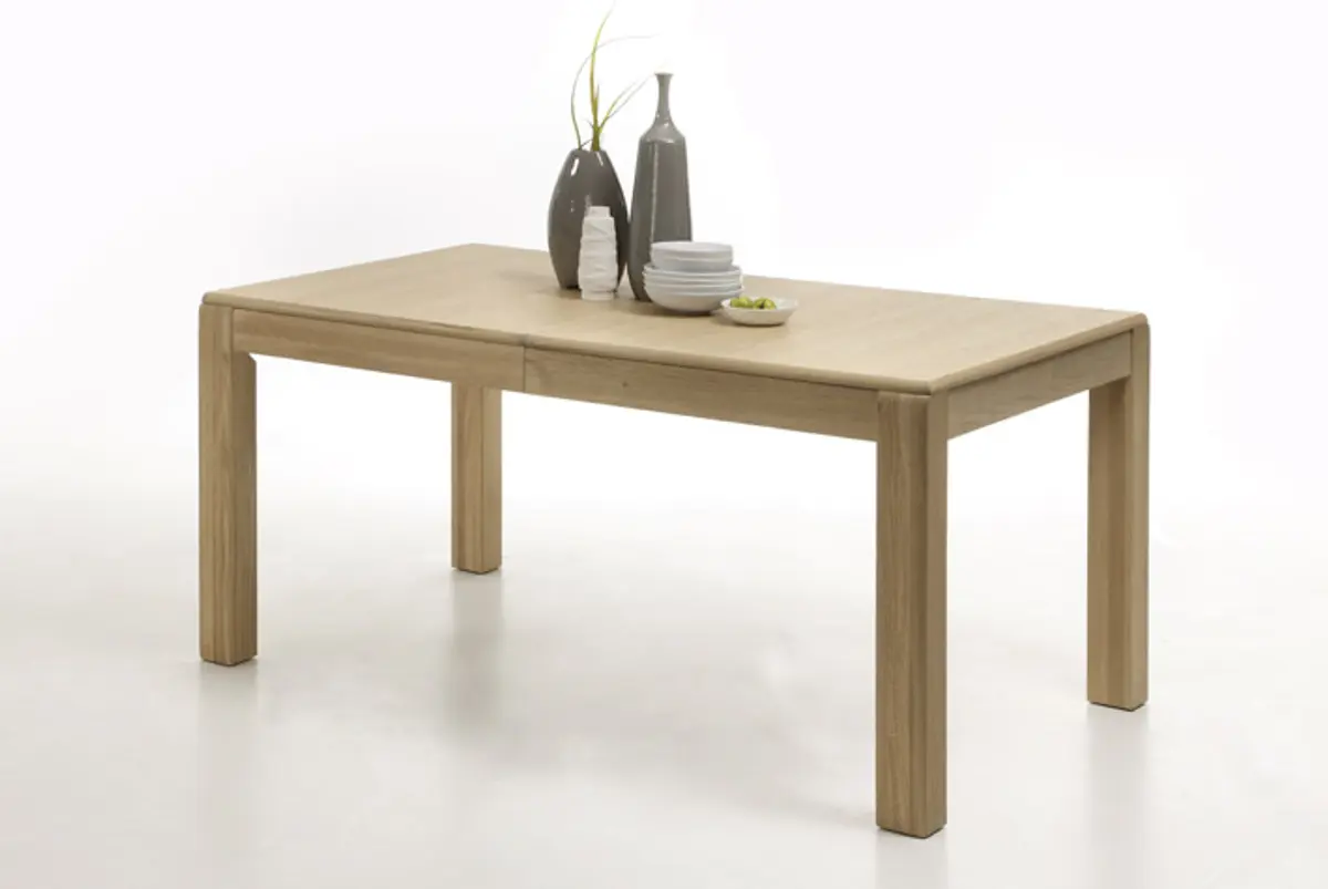 Esstisch - ausziehbar, LB ca. 160x90 cm, Eiche teilmassiv
