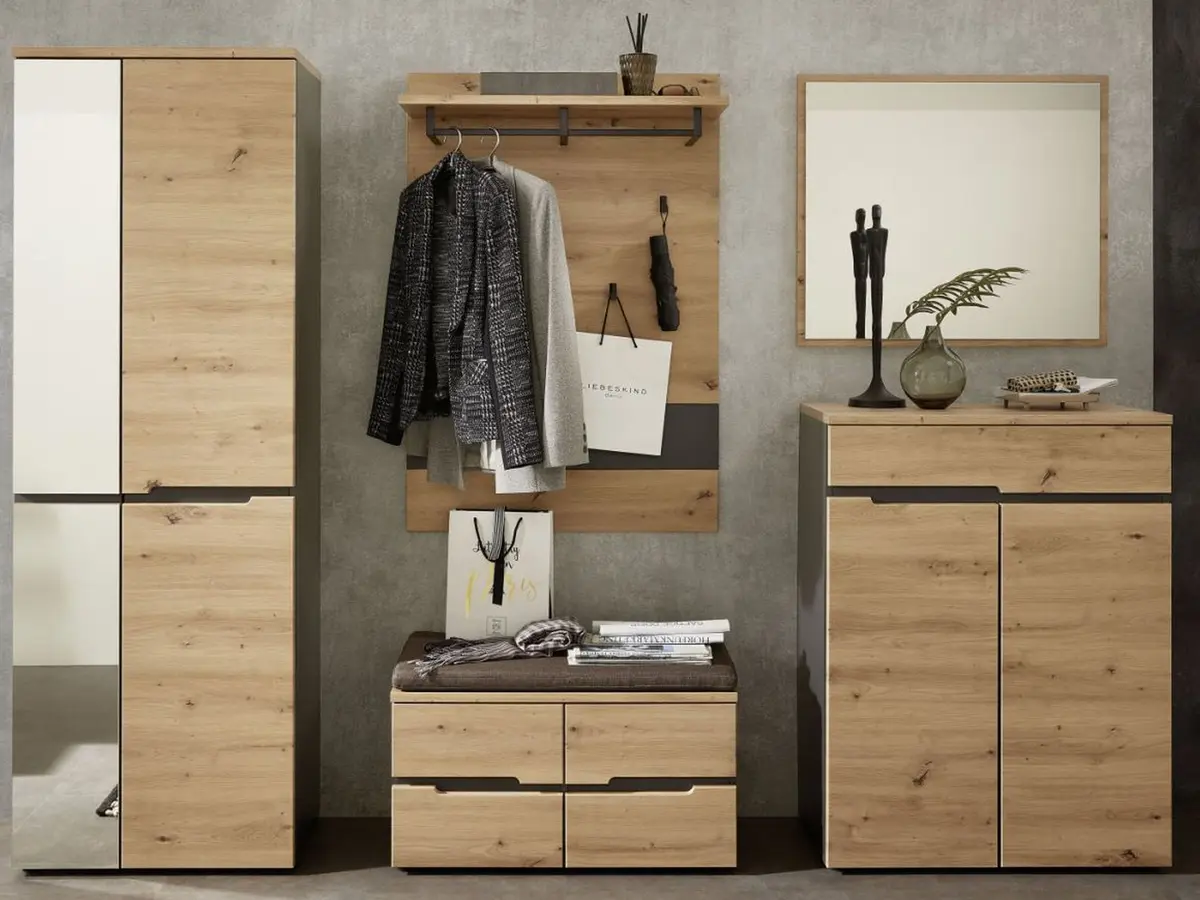 Garderobe - Eiche Dekor, Graphit