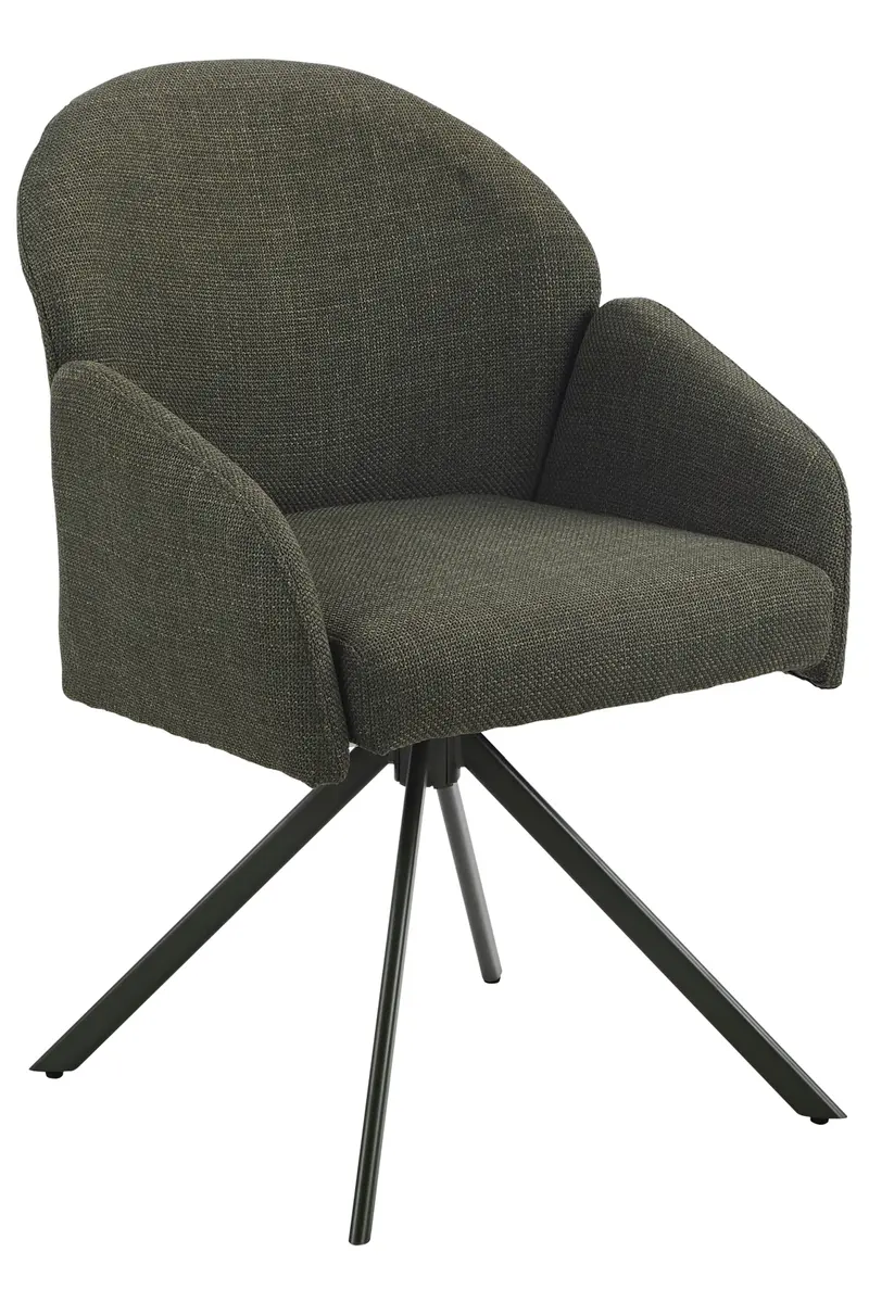 Armlehnstuhl - drehbar, Stoff, Grün