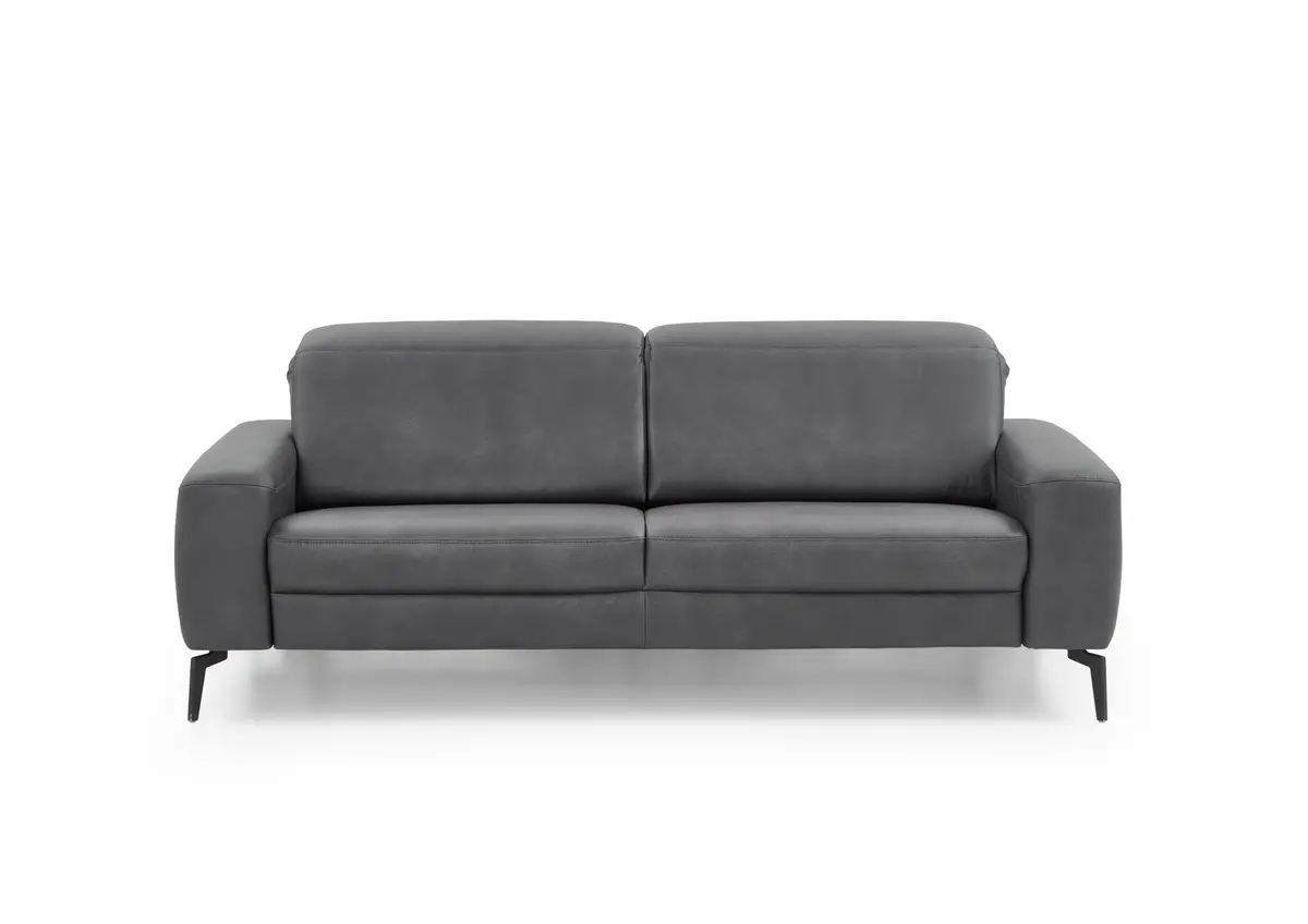 Sofa - 3-Sitzer, Kopfteil verstellbar, Stoff, Graphit